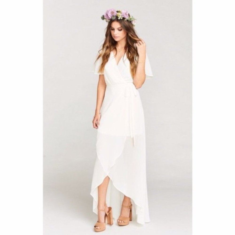 Show Me Your Mumu Sophia Wrap Dress Ivory Size XL